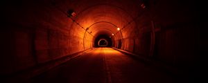 Превью обои тоннель, дорога, темный, подсветка