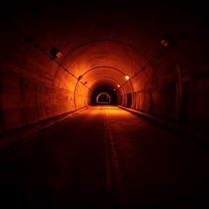 Превью обои тоннель, дорога, темный, подсветка