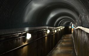 Превью обои тоннель, коридор, фонари, освещение