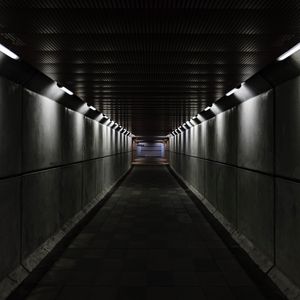 Превью обои тоннель, коридор, темный, серый