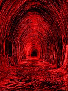 Превью обои тоннель, красный, черный, свет