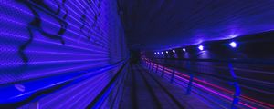 Превью обои тоннель, метро, темный, подземный, подсветка