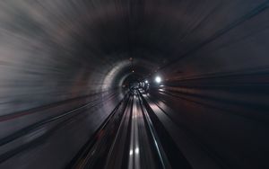 Превью обои тоннель, подземный, направление, скорость