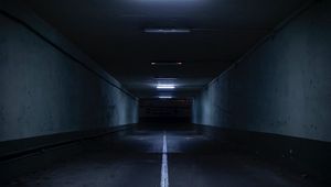 Превью обои тоннель, подземный, темнота, потолок, стены