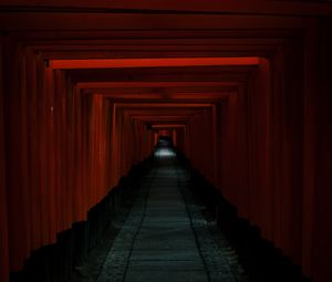 Превью обои тоннель, проход, темный, красный