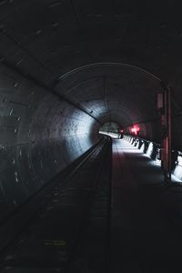 Превью обои тоннель, рельсы, метро, темный