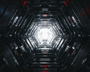 Превью обои тоннель, свет, свечение, 3d