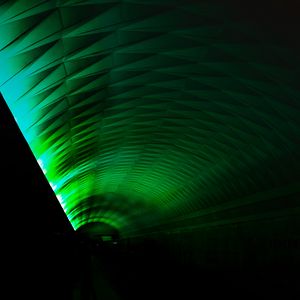 Превью обои тоннель, темный, подсветка, зеленый