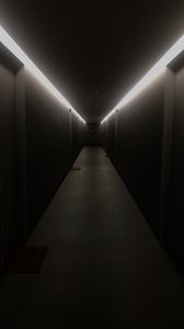 Превью обои тоннель, здание, подсветка, темный