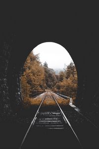 Превью обои тоннель, железная дорога, осень