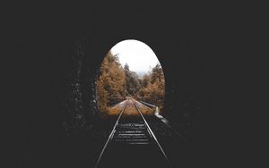 Превью обои тоннель, железная дорога, осень