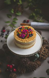 Превью обои торт, десерт, выпечка, ягоды