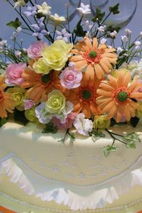 Превью обои торт, цветы, глазурь, сладкий