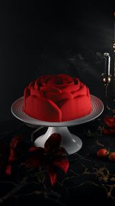 Превью обои торт, цветы, красный