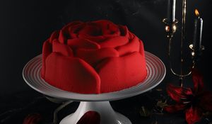 Превью обои торт, цветы, красный