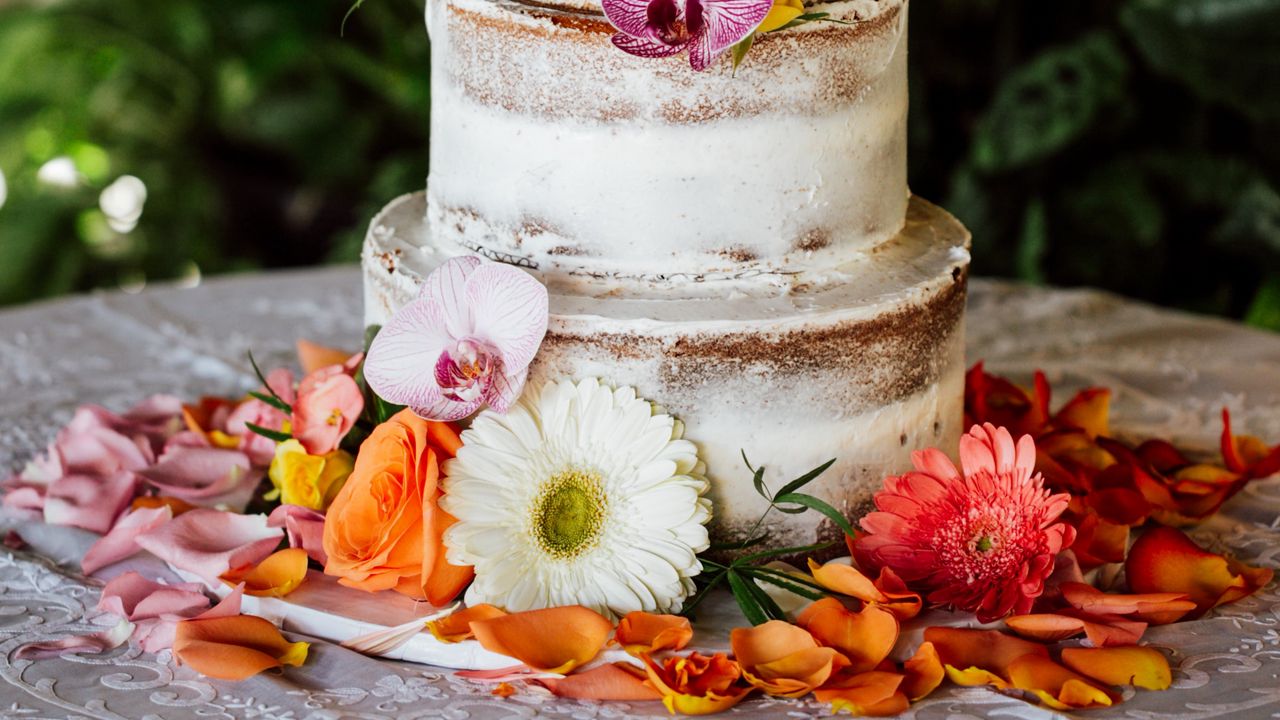 Обои торт, выпечка, десерт, цветы, лепестки