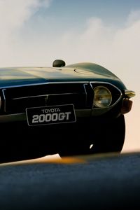 Превью обои toyota, 2000gt, 1970, вид спереди, зеленый