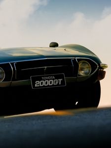 Превью обои toyota, 2000gt, 1970, вид спереди, зеленый