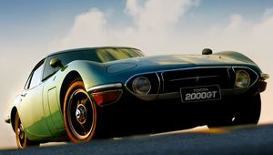 Превью обои toyota, 2000gt, 1970, вид спереди, зеленый