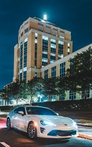 Превью обои toyota, автомобиль, спорткар, фары, свечение