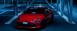 Превью обои toyota, автомобиль, спорткар, парковка, красный