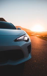 Превью обои toyota, автомобиль, спорткар, вид спереди, белый, дорога