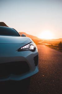 Превью обои toyota, автомобиль, спорткар, вид спереди, белый, дорога