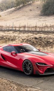 Превью обои toyota, ft-1, красный, вид сбоку