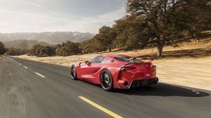 Превью обои toyota, ft-1, concept, авто, скорость, вид сбоку