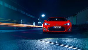 Превью обои toyota, gt86, красный, вид спереди