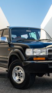 Превью обои toyota land cruiser, toyota, автомобиль, черный