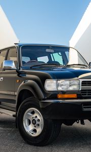 Превью обои toyota land cruiser, toyota, автомобиль, черный