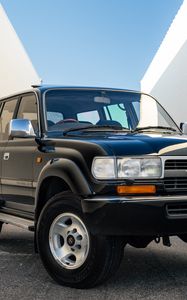 Превью обои toyota land cruiser, toyota, автомобиль, черный