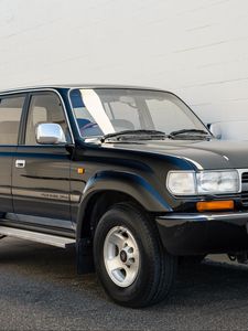 Превью обои toyota land cruiser, toyota, автомобиль, черный, внедорожник