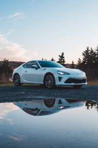 Превью обои toyota, машина, спорткар, суперкар, белый, вид сбоку