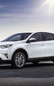 Превью обои toyota, rav4, вид сбоку, белый