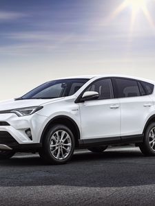 Превью обои toyota, rav4, вид сбоку, белый