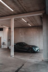 Превью обои toyota supra, toyota, автомобиль, серый, вид сбоку