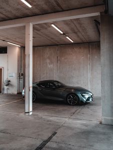 Превью обои toyota supra, toyota, автомобиль, серый, вид сбоку