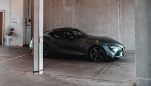 Превью обои toyota supra, toyota, автомобиль, серый, вид сбоку