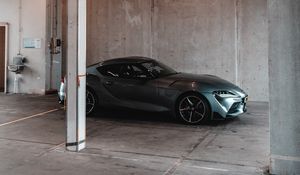Превью обои toyota supra, toyota, автомобиль, серый, вид сбоку