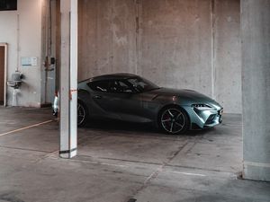 Превью обои toyota supra, toyota, автомобиль, серый, вид сбоку