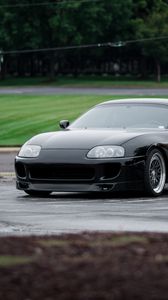 Превью обои toyota supra, toyota, автомобиль, черный