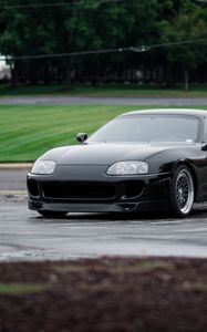 Превью обои toyota supra, toyota, автомобиль, черный