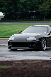 Превью обои toyota supra, toyota, автомобиль, черный