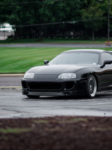 Превью обои toyota supra, toyota, автомобиль, черный