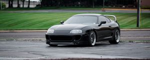 Превью обои toyota supra, toyota, автомобиль, черный
