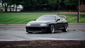Превью обои toyota supra, toyota, автомобиль, черный