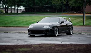 Превью обои toyota supra, toyota, автомобиль, черный