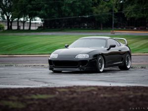 Превью обои toyota supra, toyota, автомобиль, черный